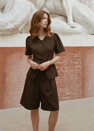 Jules structure bluse Dark Brown Neo Noir 